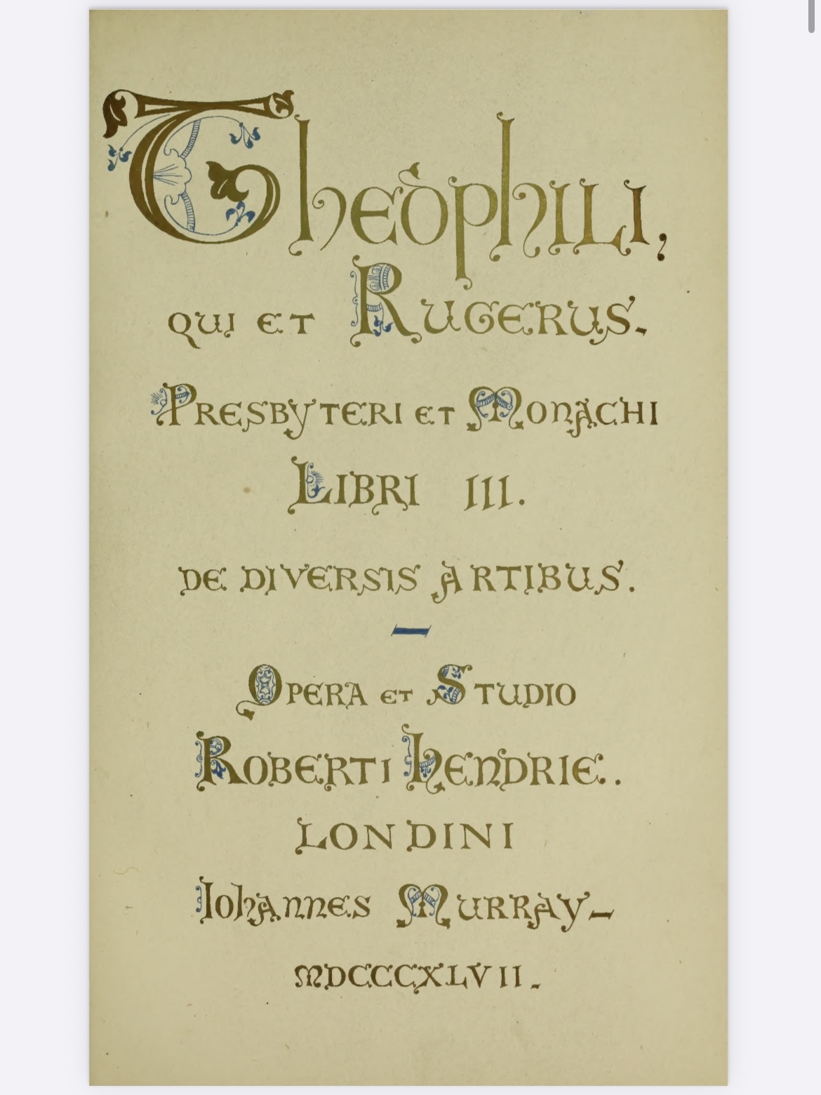 De Diversis Artibus — Theophilus