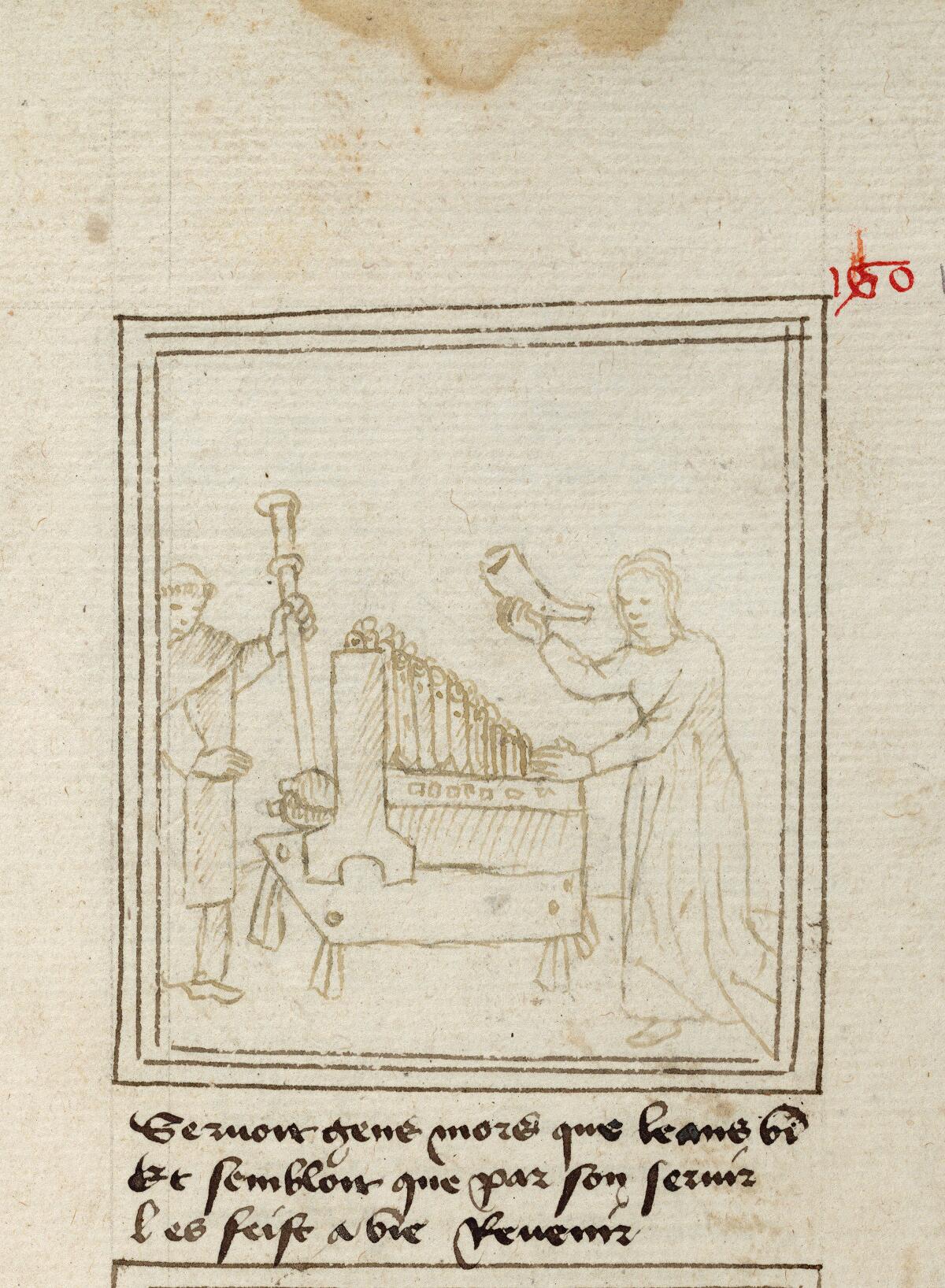 Pèlegrin and Latrie playing the organ and the horn