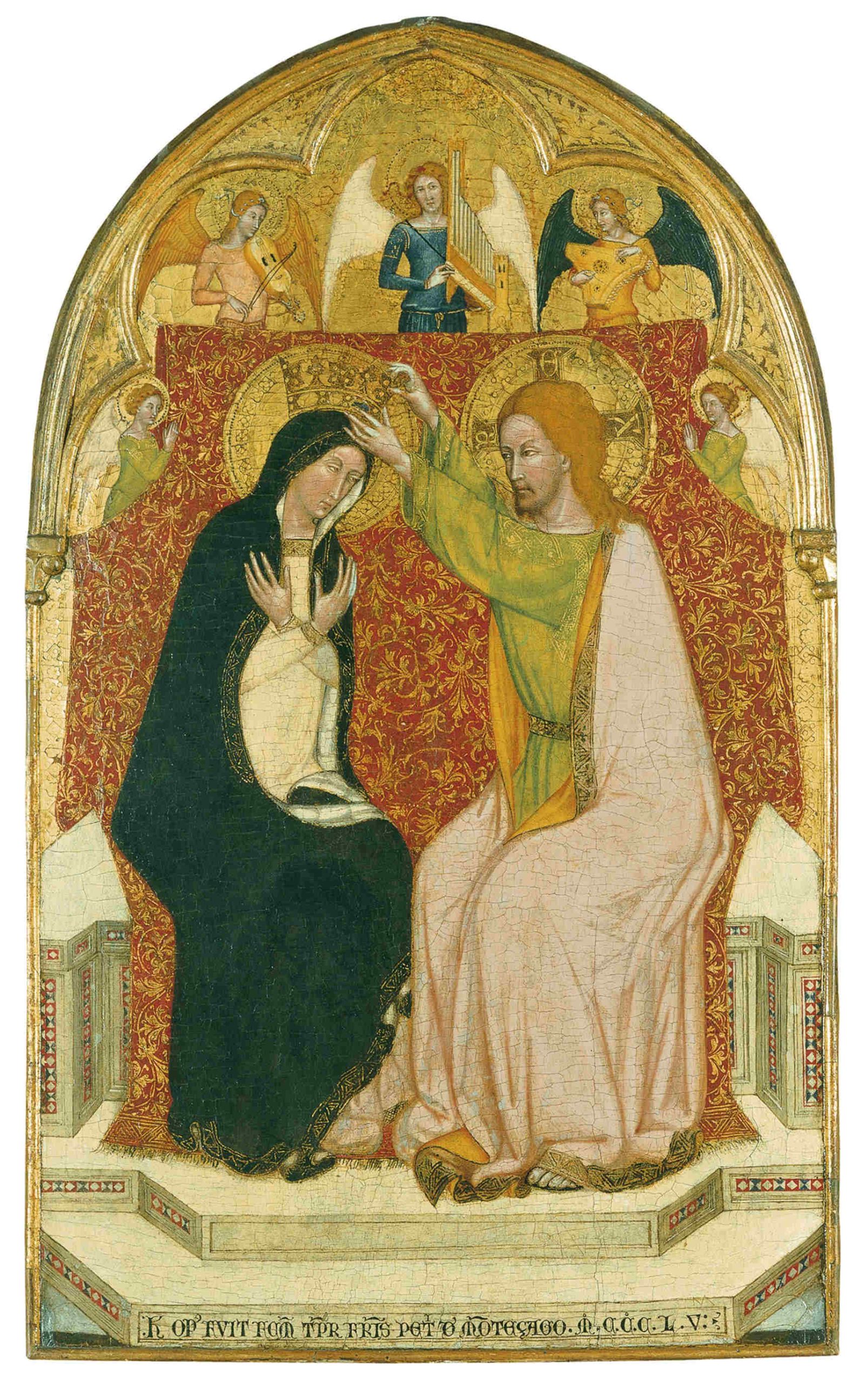 Coronation of the Virgin with Three Musical Angels