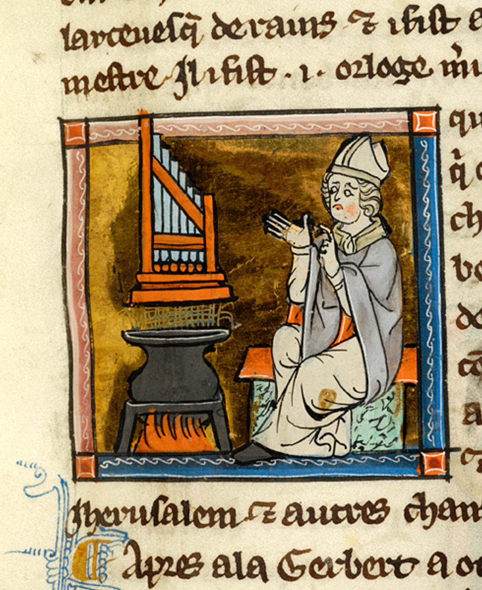 A Miniature of Pope Sylvester with a Steam Organ