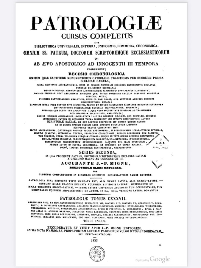 Patrologiæ Cursus Completus